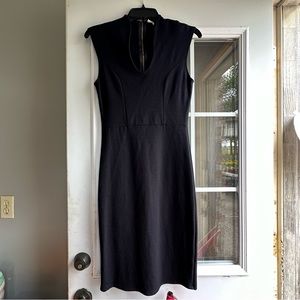 black fitted modern dress